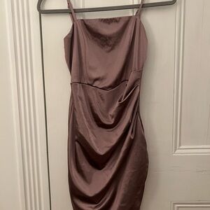 Elegant Mauve Satin Dress